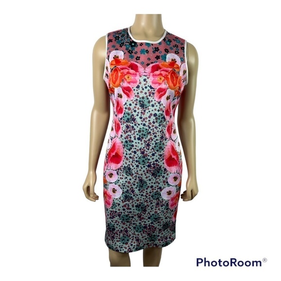 Clover Canyon Poppy Blossoms Neoprene Dress Sz M - Picture 1 of 10